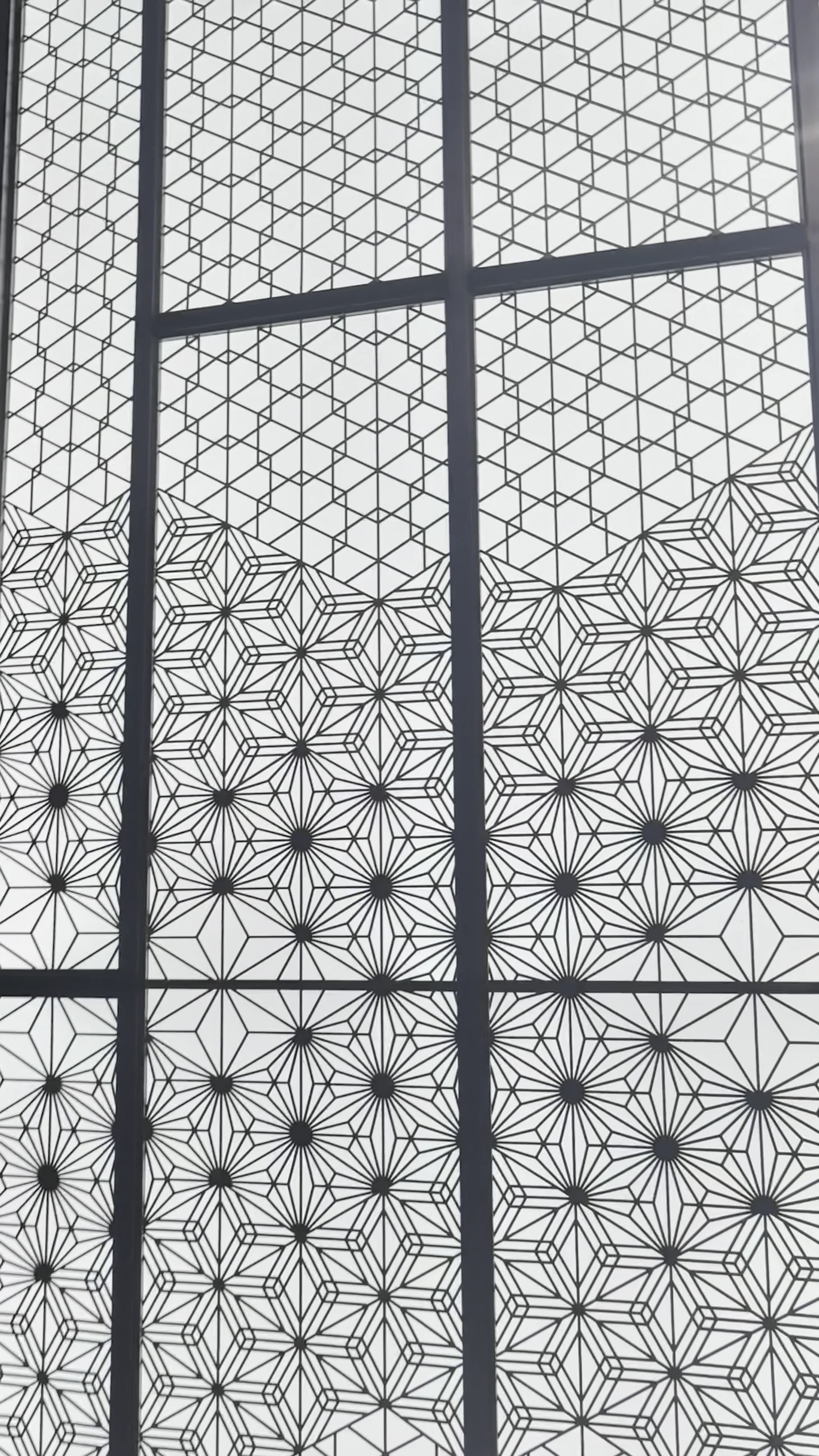 Decorative patterned screen detail for the restaurant project
