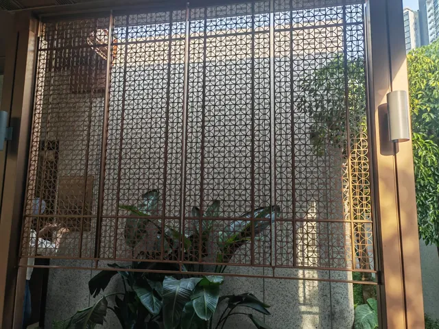 Installed decorative stainless steel screen partition