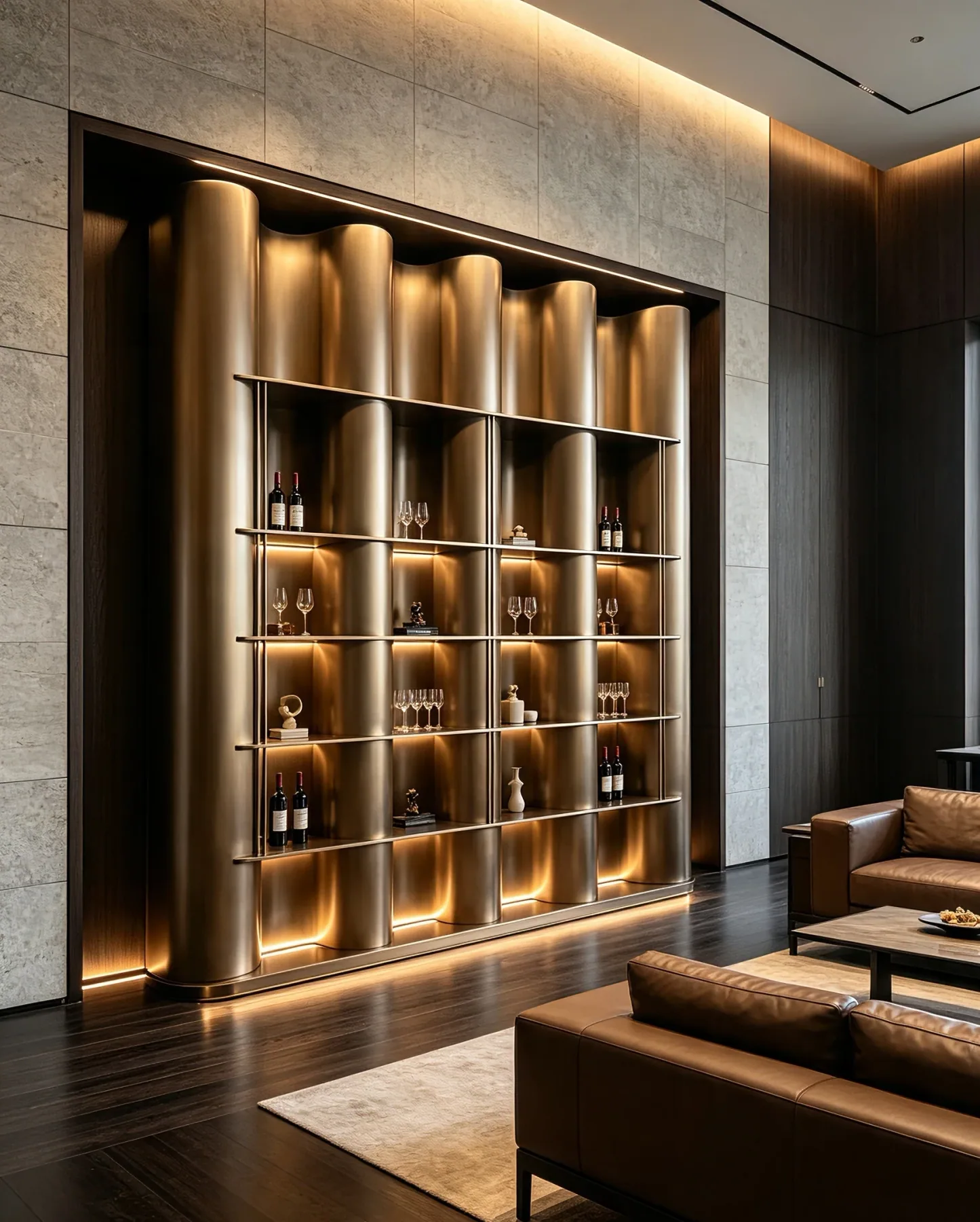 Custom stainless steel display cabinet
